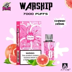 ATVS WARSHIP 7000 PUFFS - Đầu đạn tinh dầu thay thế vị 23 dau-vi-atvs-warship-7000-puffs-chanh-hong-magapod.store-chuyen-pod-1-lan