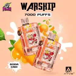 ATVS WARSHIP 7000 PUFFs - Disposable Pod - Pod 1 lần 32 atvs-warship-7000-puffs-soda-cam-magapod