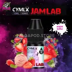 tinh dầu salt nic Cymlx Jam Lab 10ml vị Kem Dâu- magapod.vn-chuyên pod hcm