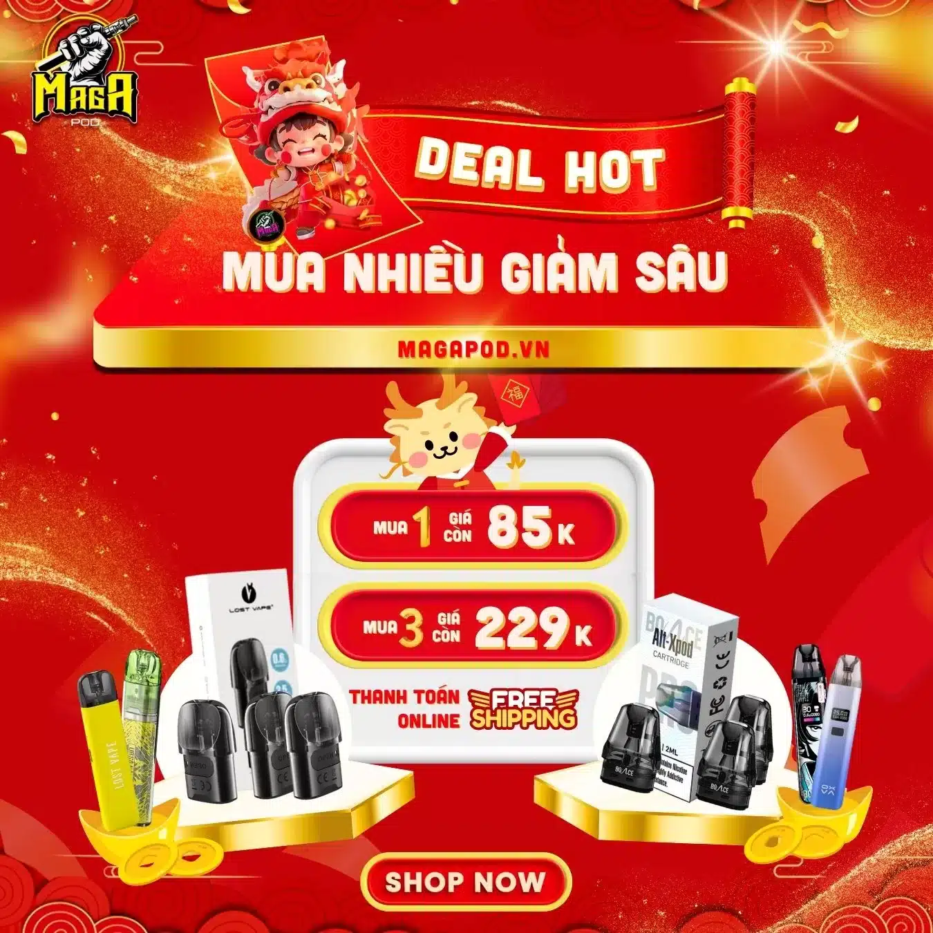 Pod Ngon Thơm Lừng - Tưng bừng đón Tết 102 OCC Xlim-Occ vape-pod kit Sale-Pod 1 lần Sale Tết - Magapod.vn