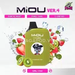 Miou Pod 11000 Puffs Ver 4 5% Vị Dâu Kiwi Lạnh Magapod.vn