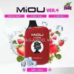 Miou Pod 11000 Puffs Ver 4 5% Vị Dâu Lạnh Magapod.vn