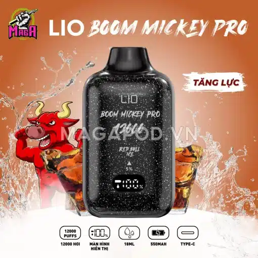 Lio Boom Mickey Pro 12000 Puffs by IJOY Vị Tăng Lực Magapod.vn