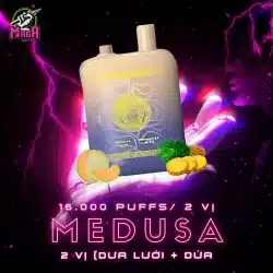 Medusa 16000 Puffs 5% Ni - Pod 2 Đầu Vị - Medusa 10000 Puffs 21 Medusa 10000 Puffs 5% Pod 2 Đầu Vị Dưa Lưới Dứa Magapod.vn