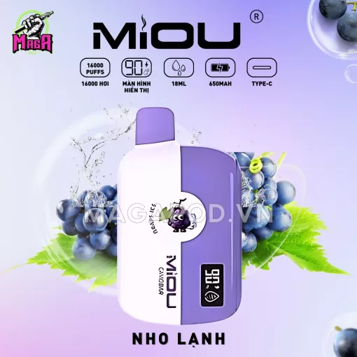 Miou 16000 Puffs Miou 16K Pod 16.000 Hơi Vị Nho Lạnh Magapod.vn