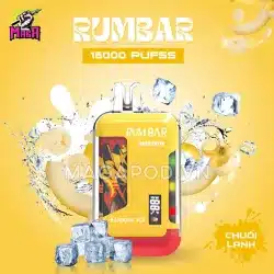 Pod RUMBAR 16000 Puffs - Pod 16000 hơi - Disposable Pod - Pod 1 lần 20 Pod RUMBAR 16000 Puffs Pod 16000 hơi Vị Chuối Lạnh Magapod.vn