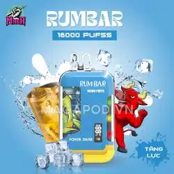 Pod RUMBAR 16000 Puffs - Pod 16000 hơi - Disposable Pod - Pod 1 lần 29 Pod RUMBAR 16000 Puffs Pod 16000 hơi Vị Tăng Lực Magapod.vn