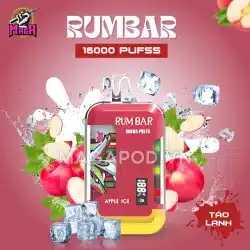 Pod RUMBAR 16000 Puffs - Pod 16000 hơi - Disposable Pod - Pod 1 lần 28 Pod RUMBAR 16000 Puffs Pod 16000 hơi Vị Táo Lạnh Magapod.vn
