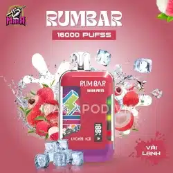 Pod RUMBAR 16000 Puffs - Pod 16000 hơi - Disposable Pod - Pod 1 lần 31 Pod RUMBAR 16000 Puffs Pod 16000 hơi Vị Vải Lạnh Magapod.vn