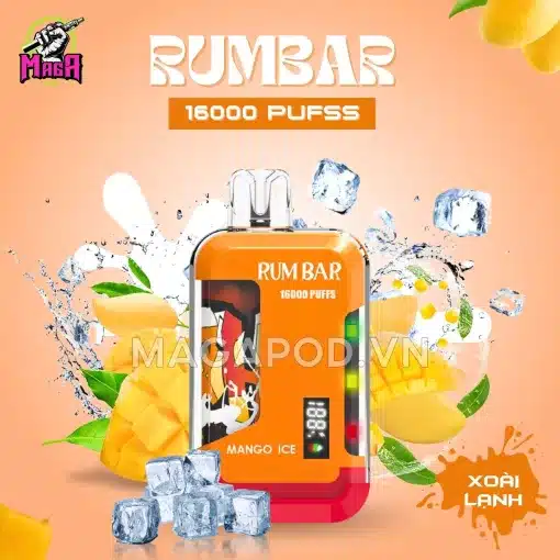 Pod RUMBAR 16000 Puffs Pod 16000 hơi Vị Xoài Lạnh Magapod.vn