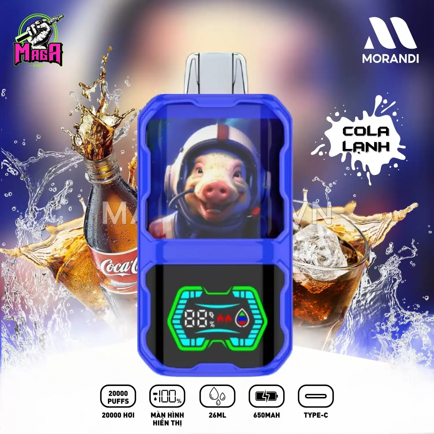 Pod 1 Lần Morandi 20000 Puffs Chính Hãng Morandi Pod 20K hơi Vị Cola Lạnh Magapod.vn