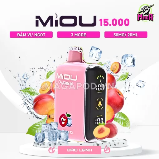 Pod Miou 15000 Puffs Miou 15K 3 Mode tuỳ chỉnh Vị Đào Lạnh Magapod.vn