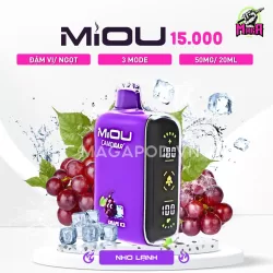 Pod Miou 15000 Puffs Miou 15K 3 Mode tuỳ chỉnh Vị Nho Lạnh Magapod.vn