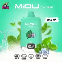 Pod Miou 15000 Puffs - Miou 15K Pod Camobar 15.000 Hơi 23 Pod Miou 15000 Puffs Miou 15K Pod Camobar 15.000 Hơi Disposable Pod Vị Bạc Hà Magapod.vn