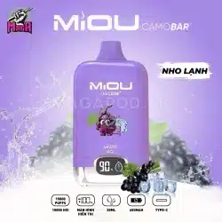 Pod Miou 15000 Puffs - Miou 15K Pod Camobar 15.000 Hơi 17 Pod Miou 15000 Puffs Miou 15K Pod Camobar 15.000 Hơi Disposable Pod Vị Nho Lạnh Magapod.vn