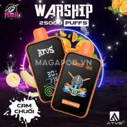 Pod ATVS 25000 Puffs ATVS25000 ATVS Warship ATVS 25K Vị Cam Chuối Magapod.vn