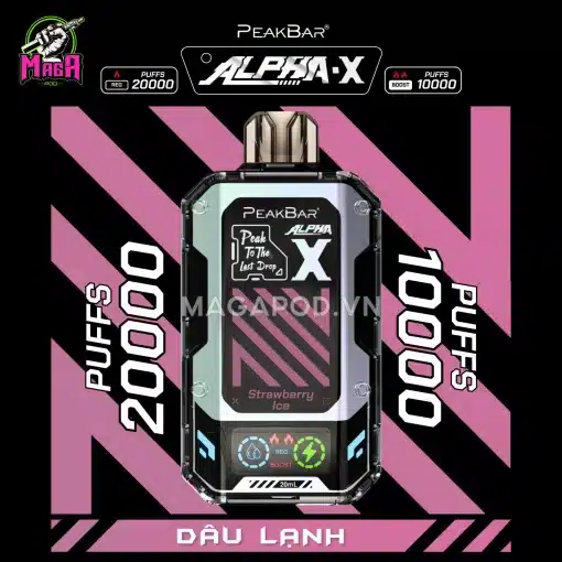 Pod Alpha X 20000 Puffs Alpha X 20K Vị Dâu Lạnh Magapod.vn