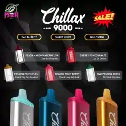 Bảng vị Pod 1 lần Chillax 9000 Puffs Chillax Vape Magapod.vn
