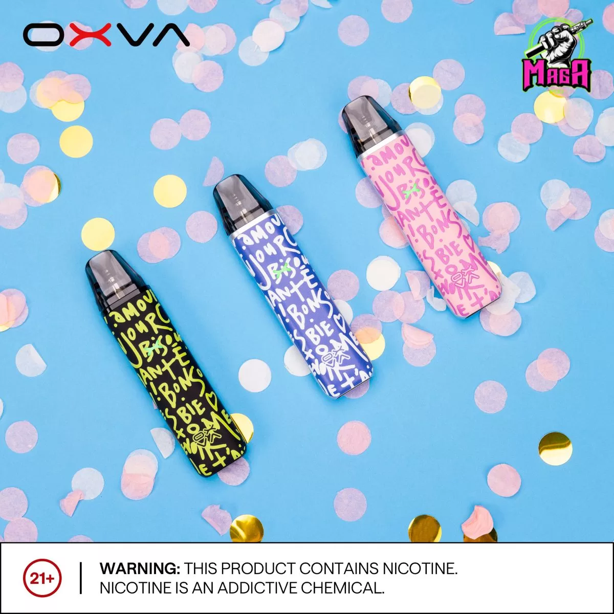 Bảng Màu Graffiti của OXVA Xlim GO với 3 màu nổi bật Magapod.vn