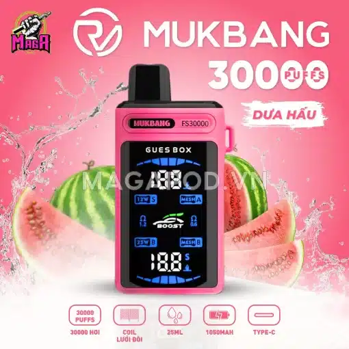 Pod 1 lần Mukbang 30000 Puffs Pod Mukbang 30K Vị Dưa Hấu Magapod.vn