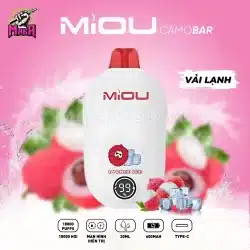 Pod Miou V6 18000 Puffs - Miou V6 18K hơi 16 Pod Miou V6 18000 Puffs Miou V6 18K hơi Vị Vải Lạnh Magapod.vn