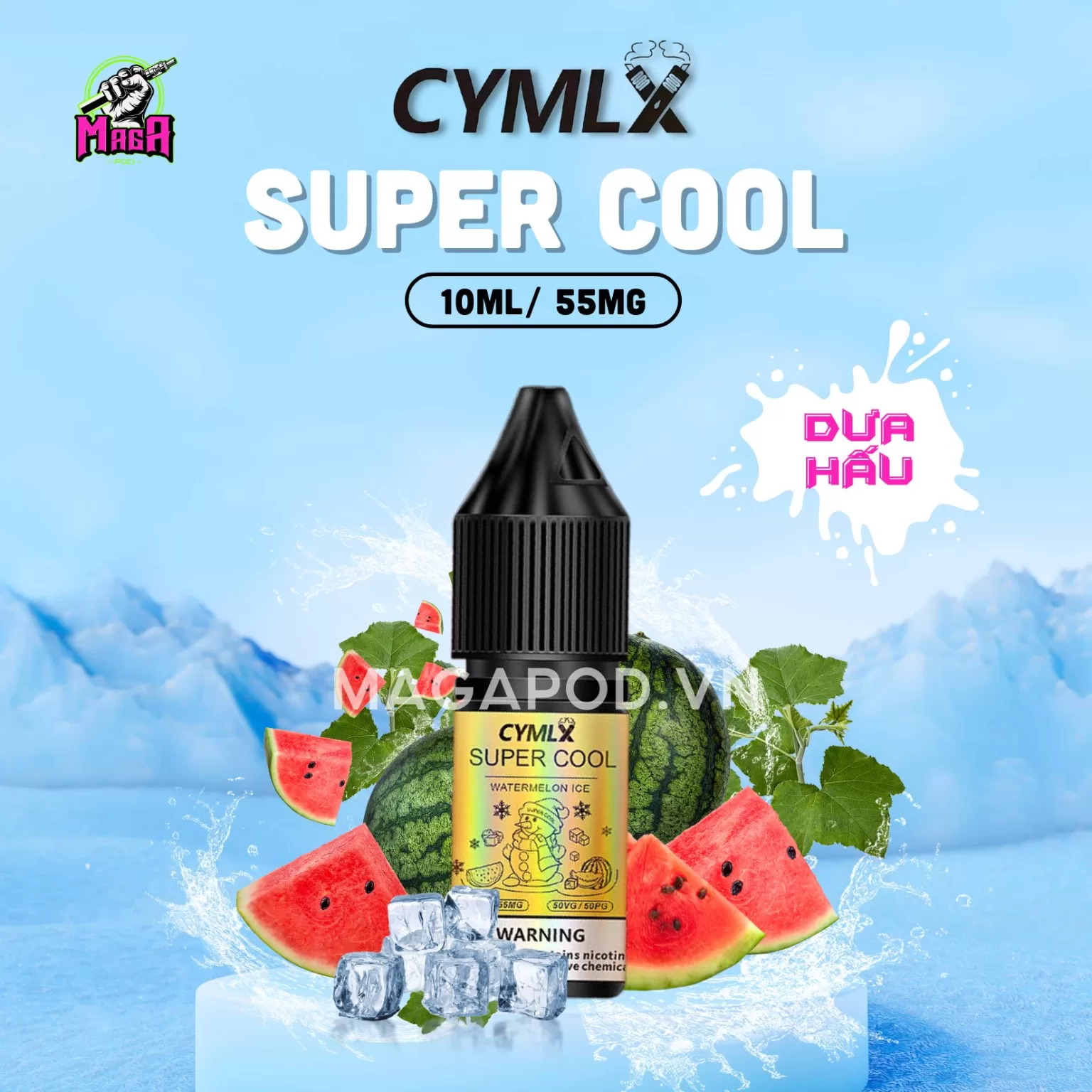 Tinh dầu Saltnic Cymlx Supper Cool Gold 10ml Vị Dưa Hấu Magapod.vn