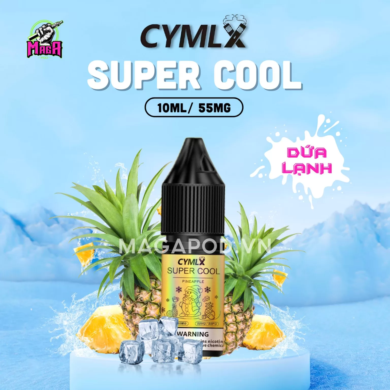 Tinh dầu Saltnic Cymlx Supper Cool Gold 10ml Vị Dứa Lạnh Magapod.vn