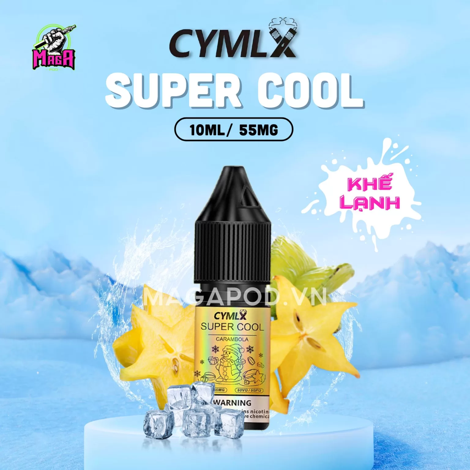 Tinh dầu Saltnic Cymlx Supper Cool Gold 10ml Vị Khế Lạnh Magapod.vn