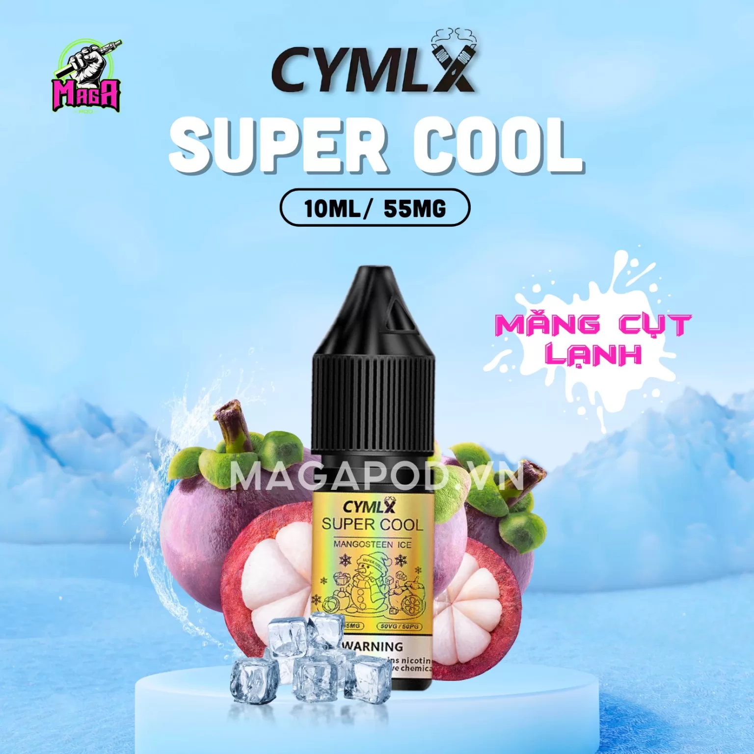 Tinh dầu Saltnic Cymlx Supper Cool Gold 10ml Vị Măng Cụt Lạnh Magapod.vn