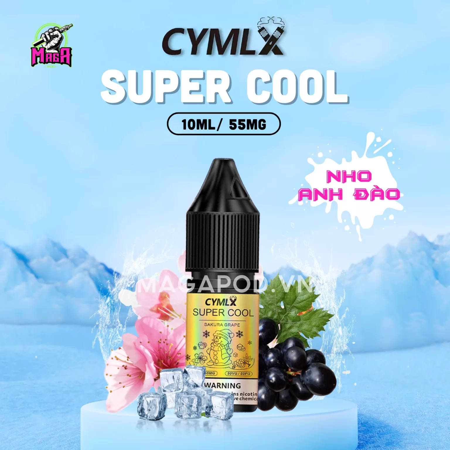 Tinh dầu Saltnic Cymlx Supper Cool Gold 10ml Vị Nho Anh Dầu Magapod.vn