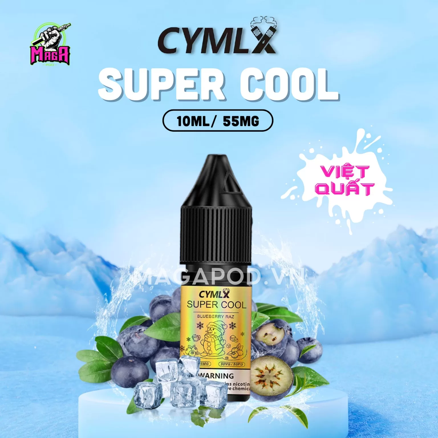 Tinh dầu Saltnic Cymlx Supper Cool Gold 10ml Vị Việt Quất Magapod.vn